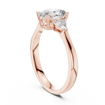 Load image into Gallery viewer, Oval Trapezoid Trio lab grown diamond ring