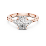 Load image into Gallery viewer, Oval Trapezoid Trio lab grown diamond ring