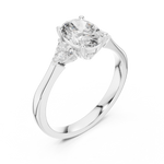 Load image into Gallery viewer, Oval Trapezoid Trio lab grown diamond ring