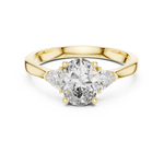Load image into Gallery viewer, Oval Trapezoid Trio lab grown diamond ring