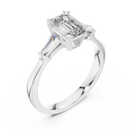 Load image into Gallery viewer, Emerald Deco lab grown diamond ring