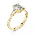 Load image into Gallery viewer, Emerald Deco lab grown diamond ring