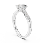 Load image into Gallery viewer, Pavé Sweep Solitaire lab grown diamond ring