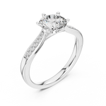 Load image into Gallery viewer, Pavé Sweep Solitaire lab grown diamond ring