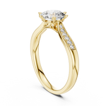 Load image into Gallery viewer, Pavé Sweep Solitaire lab grown diamond ring