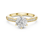 Load image into Gallery viewer, Pavé Sweep Solitaire lab grown diamond ring