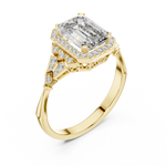 Load image into Gallery viewer, Heirloom Emerald Pavé lab grown diamond ring