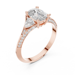 Load image into Gallery viewer, Tapered Pear Accent lab grown diamond ring