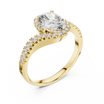 Load image into Gallery viewer, Oval S‑Curve Halo lab grown diamond ring