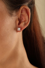 Load image into Gallery viewer, Regalia Princess Cut Stud Earrings