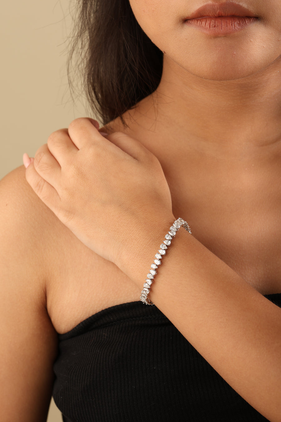 Lustra Pear Diamond Tennis Bracelet