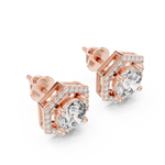 Load image into Gallery viewer, Hexa Halo Solitaire Studs