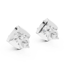 Load image into Gallery viewer, Diamond Cushion Halo Solitaire Studs