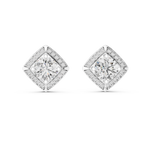 Load image into Gallery viewer, Diamond Cushion Halo Solitaire Studs