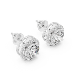 Load image into Gallery viewer, Radiant Halo Solitaire Studs