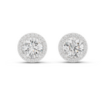 Load image into Gallery viewer, Radiant Halo Solitaire Studs
