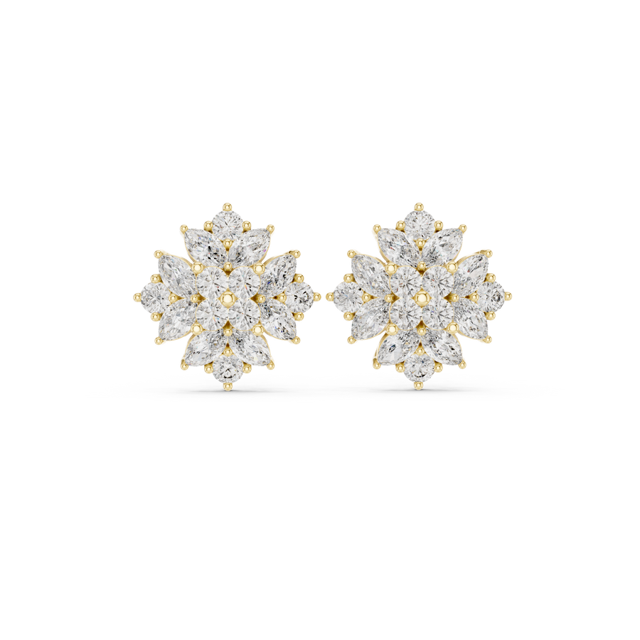 Solene Diamond Halo Stud Earrings