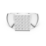 Load image into Gallery viewer, Rectangular Pavé Signet Mens Ring — 0.45ct
