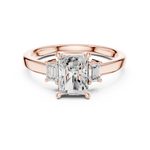 Load image into Gallery viewer, Dualité 1.50ct Radiant Diamond Ring with Emerald Accents
