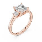 Load image into Gallery viewer, Versailles Asscher Three-Stone Diamond Ring