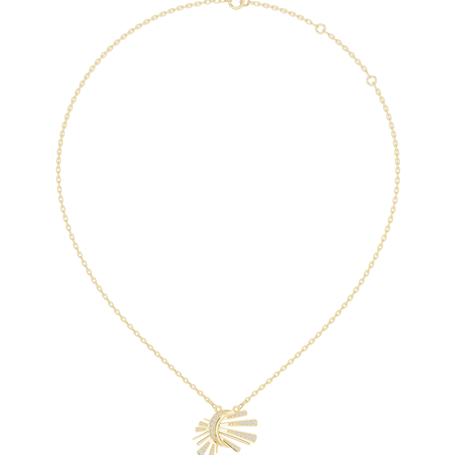 Starburst Sunray Pendant Necklace — 0.30ct