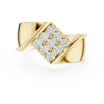 Load image into Gallery viewer, Collet Grid Signet Mens Ring — 0.45ct