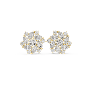 Champa Diamond Halo Stud Earrings
