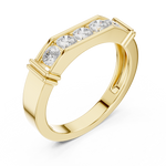 Load image into Gallery viewer, Five Stone Bar Mens Ring — 0.55ct
