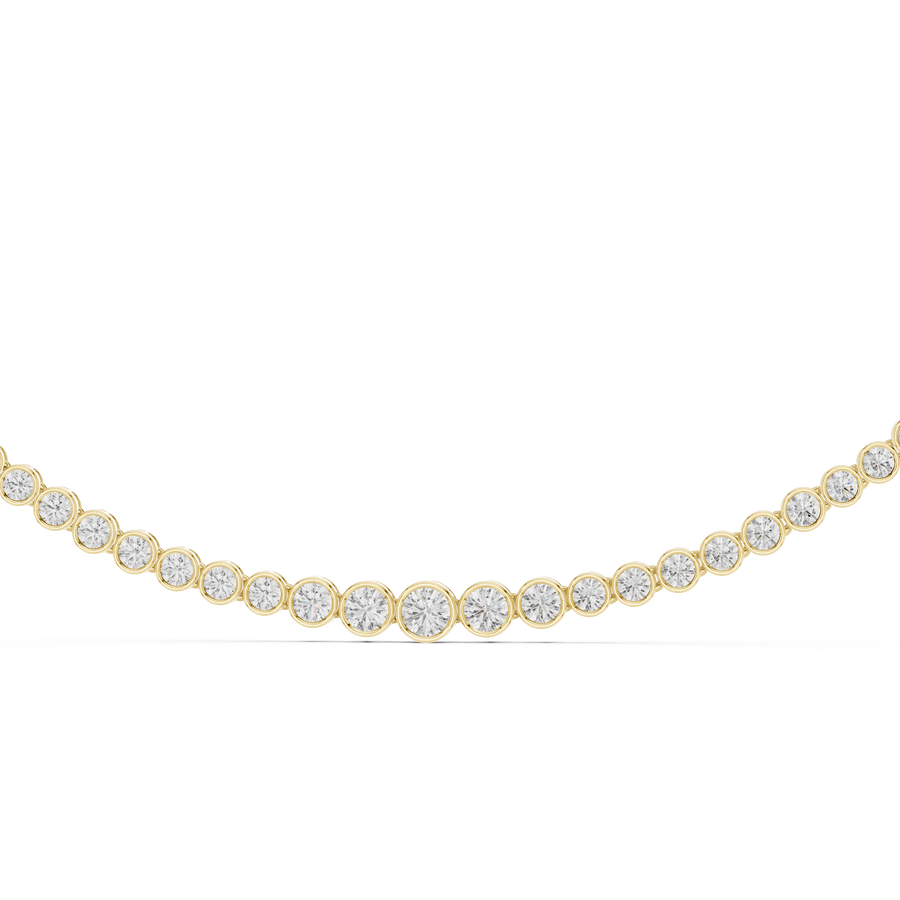 Graduated Bezel Tennis Necklace — 11.01ct
