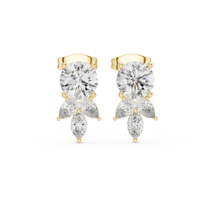 Peony Diamond Halo Stud Earrings