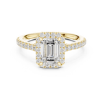 Load image into Gallery viewer, Solitaire Emerald Cut Diamond Accent Ring