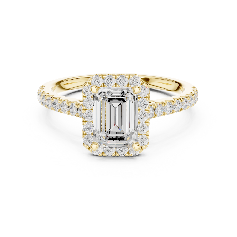Solitaire Emerald Cut Diamond Accent Ring
