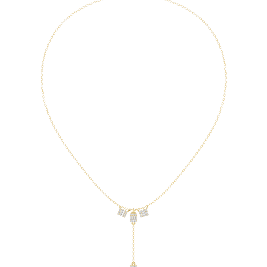 Architectural Y-Drop Necklace — 0.53ct
