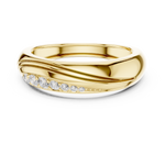 Load image into Gallery viewer, Wave Band Mens Ring — 0.14ct