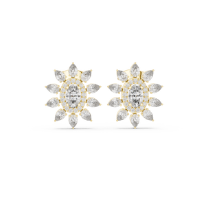 Diya Diamond Halo Stud Earrings