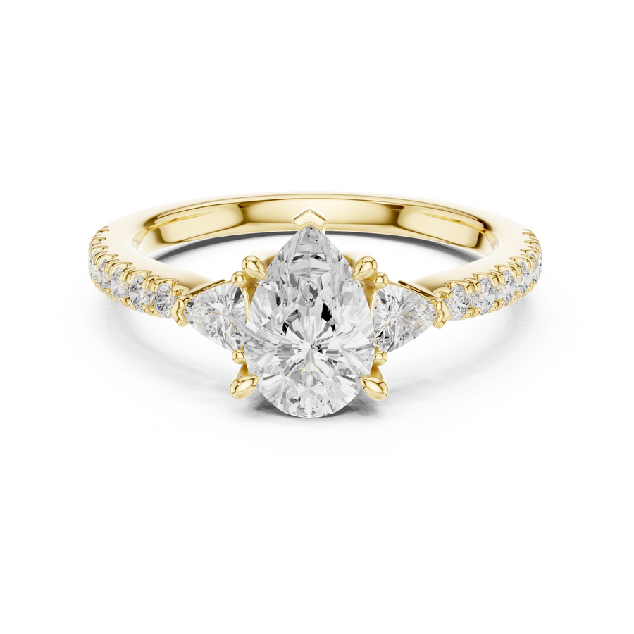Dewdrop Pear Cut Diamond Ring