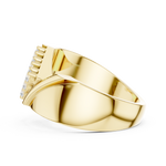 Load image into Gallery viewer, Collet Grid Signet Mens Ring — 0.45ct