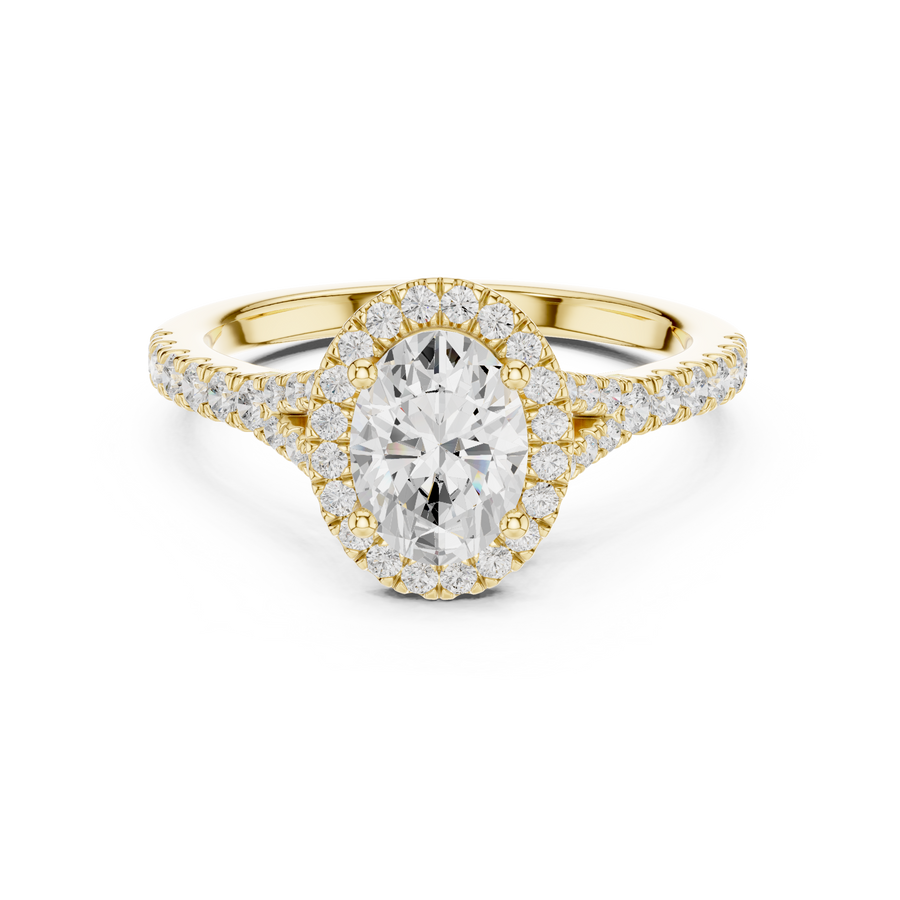 Rosette 1.00ct Oval Diamond Ring