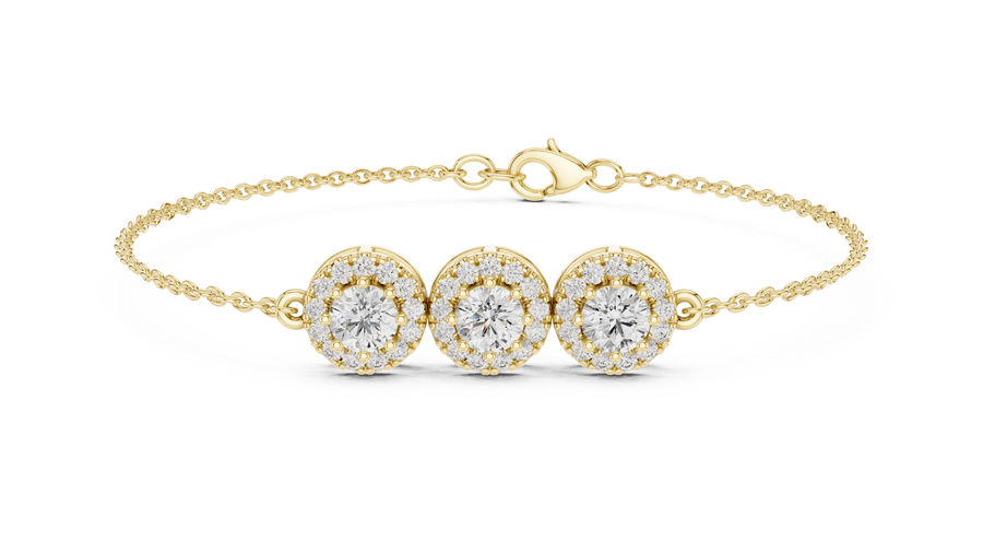 Halo Cluster Charm Bracelet — 1.29ct