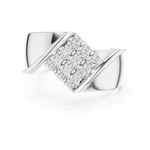 Load image into Gallery viewer, Collet Grid Signet Mens Ring — 0.45ct