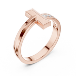 Load image into Gallery viewer, Cross Bar Mens Ring — 0.21ct