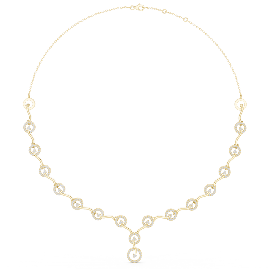 Circular Link Station Necklace — 1.47ct