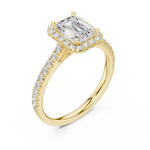 Load image into Gallery viewer, Solitaire Emerald Cut Diamond Accent Ring