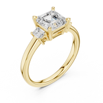 Load image into Gallery viewer, Versailles Asscher Three-Stone Diamond Ring