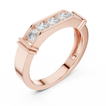 Load image into Gallery viewer, Five Stone Bar Mens Ring — 0.55ct