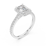 Load image into Gallery viewer, Solitaire Emerald Cut Diamond Accent Ring
