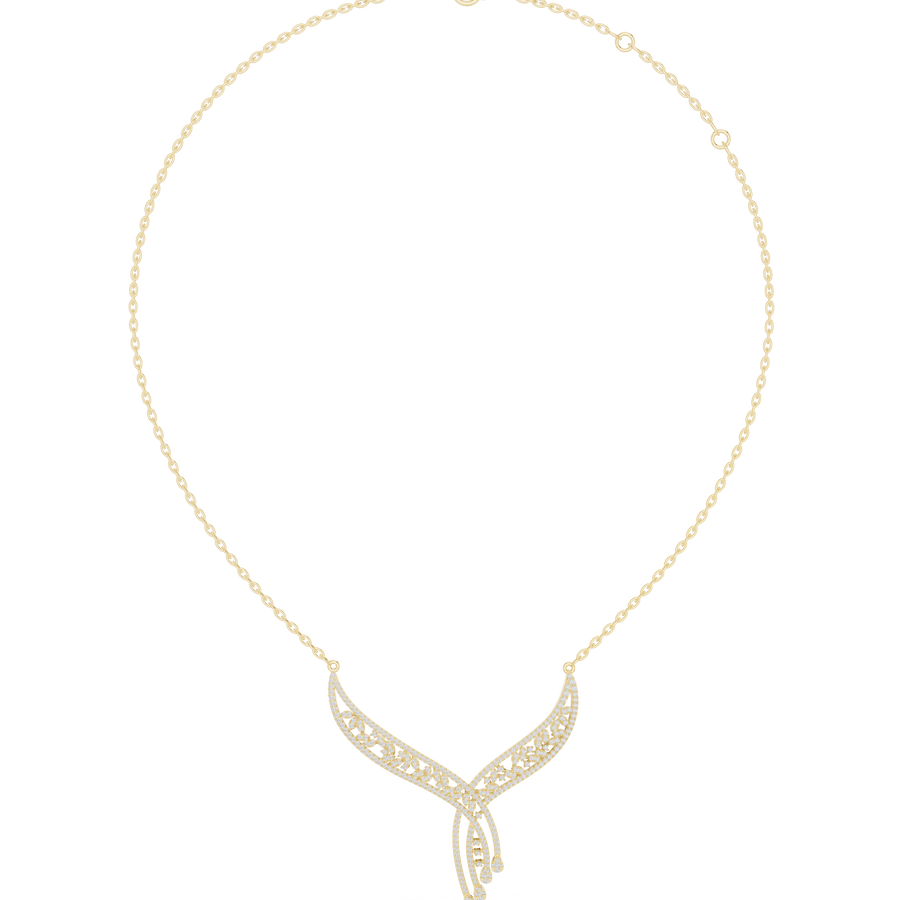 Crescent Wing Statement Necklace — 1.51ct