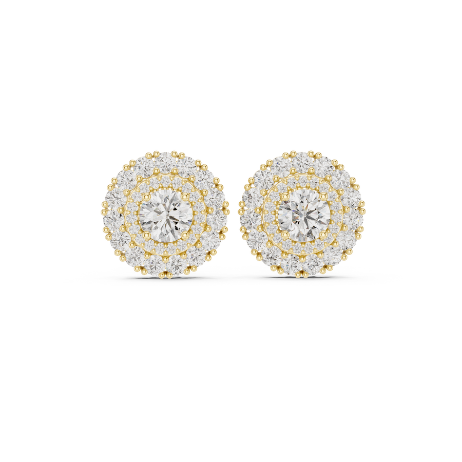 Vega Diamond Halo Stud Earrings