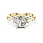 Load image into Gallery viewer, Dualité 1.50ct Radiant Diamond Ring with Emerald Accents