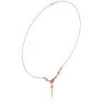 Load image into Gallery viewer, Floral Y-Drop Pearl Necklace — 0.39ct
